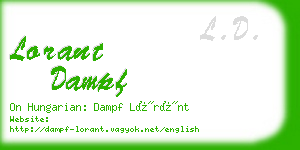 lorant dampf business card